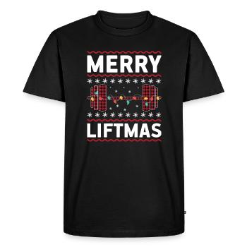 Christmas Merry Liftmas Gym Equipment Cadeau de vacances - T-shirt Premium bio Homme - noir - Devant - Nico (187cm)