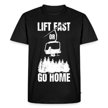Lift Fast Or Go Home - Men's Premium Organic T-Shirt - black - Front - Nico (187cm)