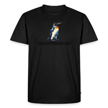 Pingouin. Chemise en dialecte de Flandre occidentale - T-shirt Premium bio Homme - noir - Devant - Nico (187cm)