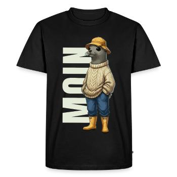 Moin Sea Lion Tenue Côtière Mer du Nord - T-shirt Premium bio Homme - noir - Devant - Nico (187cm)