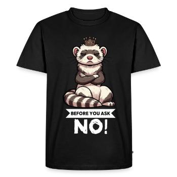 Avant de demander à Ferret Furet Propriétaire de Furet Rodent - T-shirt Premium bio Homme - noir - Devant - Nico (187cm)