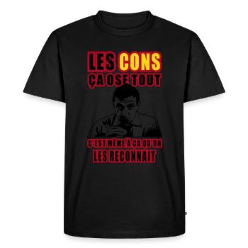 les cons ça ose tout lino ventura - T-shirt Premium bio Homme - noir - Devant - Nico (187cm)