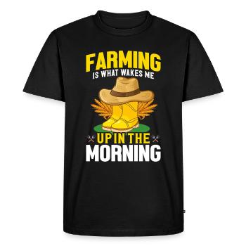 Quota d’agriculteur pour tracteurs agricoles - T-shirt Premium bio Homme - noir - Devant - Nico (187cm)