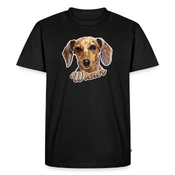 Teckel « Viennois » Teckel - T-shirt Premium bio Homme - noir - Devant - Nico (187cm)