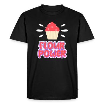 Flour Power – Gâteau Farine De Blé Tendre Cupcake - T-shirt Premium bio Homme - noir - Devant - Nico (187cm)