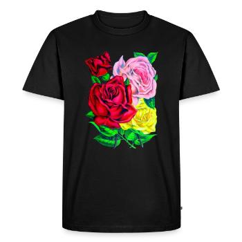Roses - T-shirt Premium bio Homme - noir - Devant - Nico (187cm)