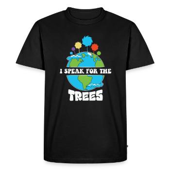 I Speak For Trees Earth Day Save Earth - Men's Premium Organic T-Shirt - black - Front - Nico (187cm)