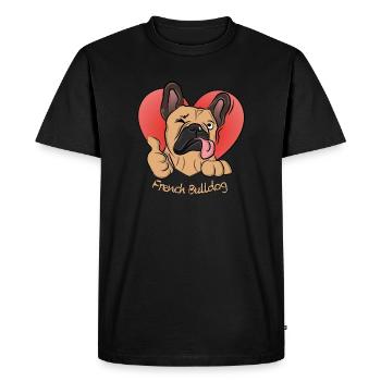 Bouledogue français - T-shirt Premium bio Homme - noir - Devant - Nico (187cm)