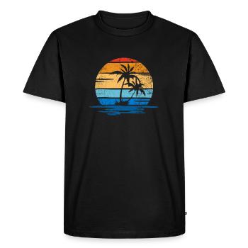 Strand, Palmen und Meer retro - T-shirt Premium bio Homme - noir - Devant - Nico (187cm)