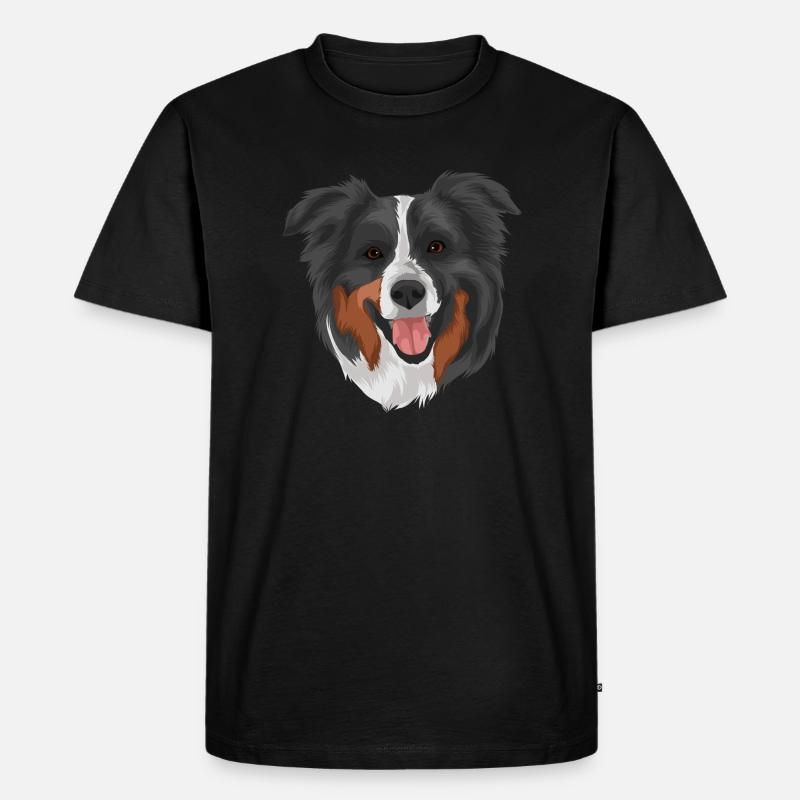 Australian Shepherd 2 Kopf - Männer Premium Bio T-Shirt - Schwarz