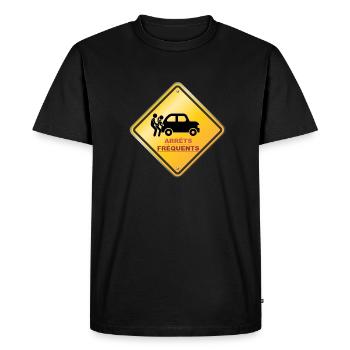 panneau arrets - T-shirt Premium bio Homme - noir - Devant - Nico (187cm)