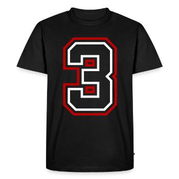 3 Number number - Men's Premium Organic T-Shirt - black - Front - Nico (187cm)