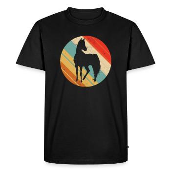 Vintage Horses Silhouette - Cheval au look rétro - T-shirt Premium bio Homme - noir - Devant - Nico (187cm)