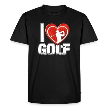 J’adore GOLF - motif de golf cool pour les golfeurs - T-shirt Premium bio Homme - noir - Devant - Nico (187cm)