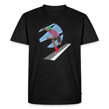 Patin à roues alignées Patinage à roulettes en ligne - T-shirt Premium bio Homme - noir - Devant - Nico (187cm)