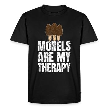 Les morilles sont mes cueilleurs de champignons de morilles de thérapie - T-shirt Premium bio Homme - noir - Devant - Nico (187cm)