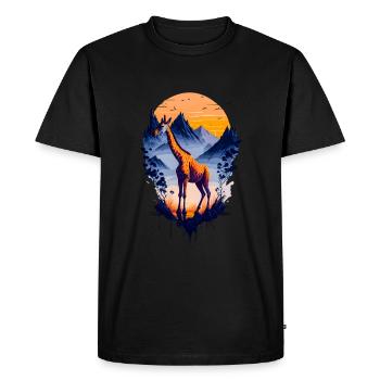 Belle girafe abstraite - T-shirt Premium bio Homme - noir - Devant - Nico (187cm)