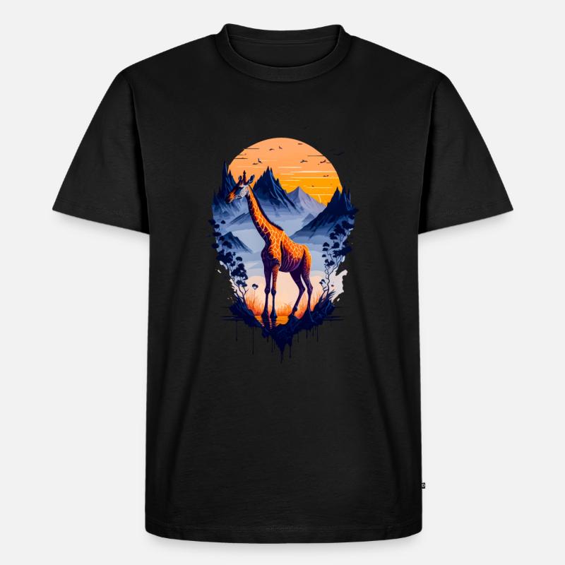Schöne abstrakte Giraffe - Männer Premium Bio T-Shirt - Schwarz