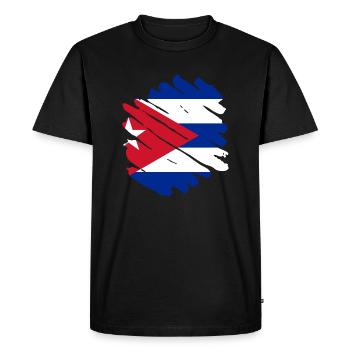 Cuba Drapeau Caraïbes Vacances Cuba Voyage La Havane - T-shirt Premium bio Homme - noir - Devant - Nico (187cm)