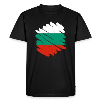 Drapeau de la Bulgarie Drapeau bulgare Sables d’or - T-shirt Premium bio Homme - noir - Devant - Nico (187cm)