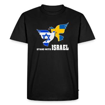Suède Israël Colombes de la Paix - T-shirt Premium bio Homme - noir - Devant - Nico (187cm)