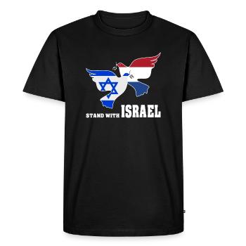 Pays-Bas Israël Colombes de la Paix - T-shirt Premium bio Homme - noir - Devant - Nico (187cm)