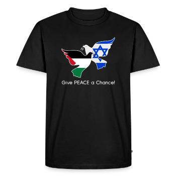 Paix pour Israël et la Palestine - T-shirt Premium bio Homme - noir - Devant - Nico (187cm)