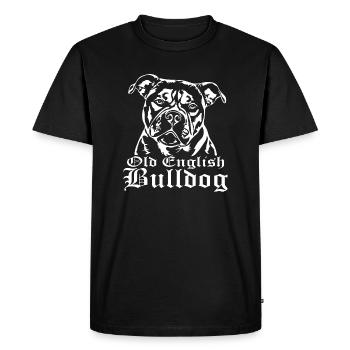 OLD ENGLISH BULLDOG Portrait de chien Wilsigns OEB - T-shirt Premium bio Homme - noir - Devant - Nico (187cm)