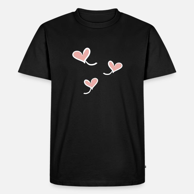 drei herzen - Männer Premium Bio T-Shirt - Schwarz