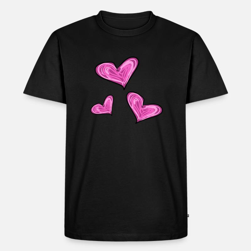 Herzen Herz - Männer Premium Bio T-Shirt - Schwarz