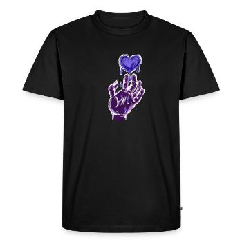 Symbole Cœur - T-shirt Premium bio Homme - noir - Devant - Nico (187cm)