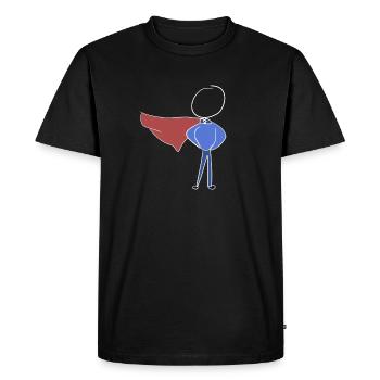 hero help - Men's Premium Organic T-Shirt - black - Front - Nico (187cm)