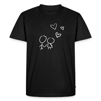 amoureux du cœur chers cœurs Saint-Valentin - T-shirt Premium bio Homme - noir - Devant - Nico (187cm)