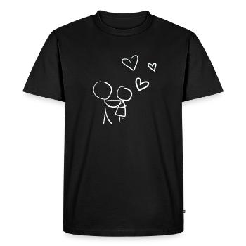 amoureux du cœur chers cœurs Saint-Valentin - T-shirt Premium bio Homme - noir - Devant - Nico (187cm)