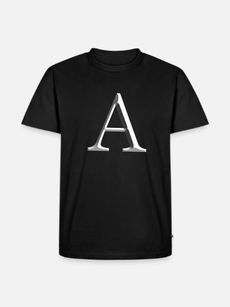 letter a silver metal a - Men's Premium Organic T-Shirt - black