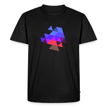 triangle symbole motif couleurs violet symbole - T-shirt Premium bio Homme - noir - Devant - Nico (187cm)