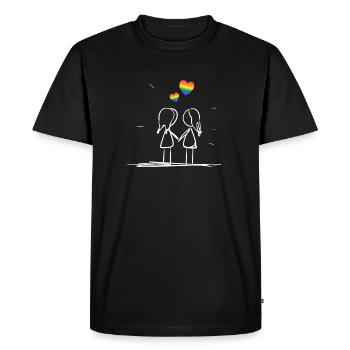 les cœurs lgbt aiment les lesbiennes lgbt - T-shirt Premium bio Homme - noir - Devant - Nico (187cm)