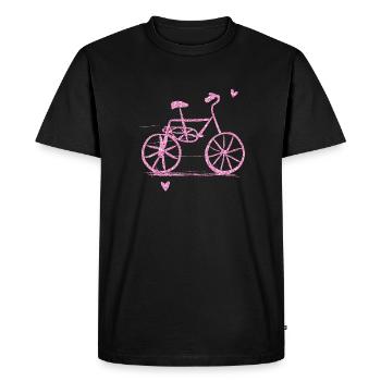 vélo amour rose vélo paillettes voyage - T-shirt Premium bio Homme - noir - Devant - Nico (187cm)