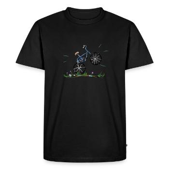 fahrad symbole sportif cyclismes roulent - T-shirt Premium bio Homme - noir - Devant - Nico (187cm)