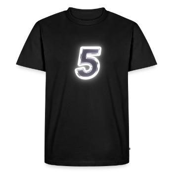 5 Nombre nombre lumineux brillant - T-shirt Premium bio Homme - noir - Devant - Nico (187cm)