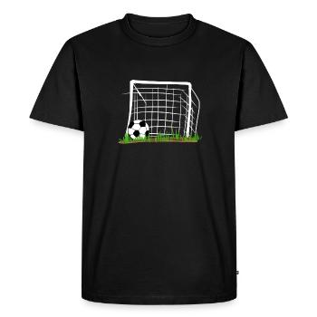 Football goal sport sports athlete grass ball - Men's Premium Organic T-Shirt - black - Front - Nico (187cm)