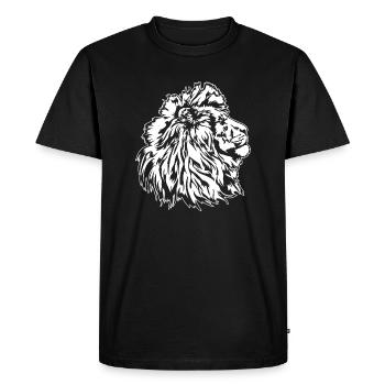 Tête de Lion Roi Mane Wilsigns - T-shirt Premium bio Homme - noir - Devant - Nico (187cm)