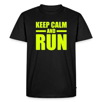 Keep Calm and Run - Jogging - T-Shirt de course - Sports - T-shirt Premium bio Homme - noir - Devant - Nico (187cm)