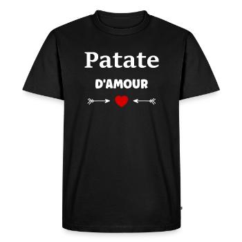 Patate d'amour - T-shirt Premium bio Homme - noir - Devant - Nico (187cm)