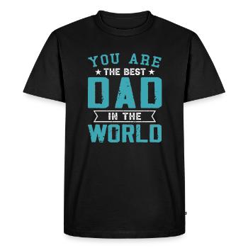 Tu es le meilleur père du monde - T-shirt Premium bio Homme - noir - Devant - Nico (187cm)