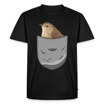 Wren Bird - Men's Premium Organic T-Shirt - black - Front - Nico (187cm)