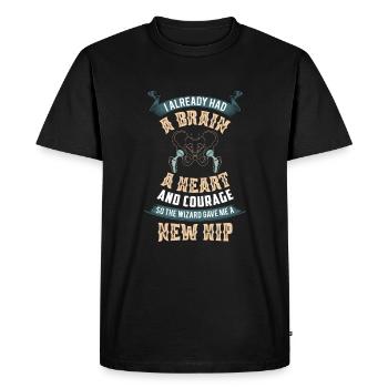 Nouvelle hanche pour les patients avec remplacement de hanche - T-shirt Premium bio Homme - noir - Devant - Nico (187cm)