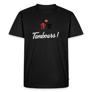 Tambours ! - Batterie carnaval - T-shirt Premium bio Homme - noir - Devant - Nico (187cm)