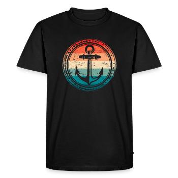 Symbole d’ancre Sailor Sailor Captain - T-shirt Premium bio Homme - noir - Devant - Nico (187cm)