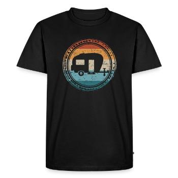 Rétro Caravane Camping Camper - T-shirt Premium bio Homme - noir - Devant - Nico (187cm)